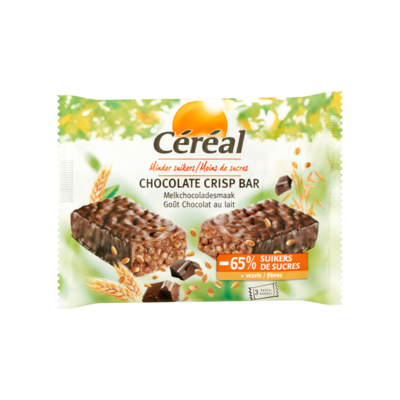 Céréal Minder Suikers Chocolate Crisp Bar Melkchocoladesmaak