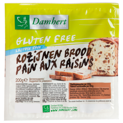 Damhert Glutenvrije rozijnenbrood lactosevrij