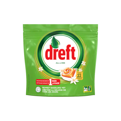Dreft All in One Sinaasappel Vaatwastabletten 22 stuks / pak