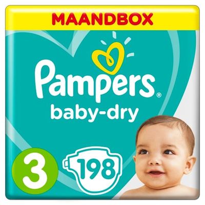 Pampers baby-dry luiers maat 3, 6-10 kg maandbox