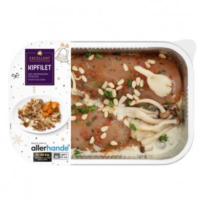 Huismerk Ovenschotel kipfilet met bospaddestoelen