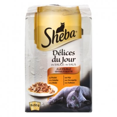 Sheba Kattenvoer nat gevogelte selectie saus