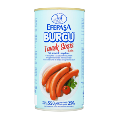 Efepasa Burcu Kippenvleesworsten met Melkeiwitten 6 Stuks