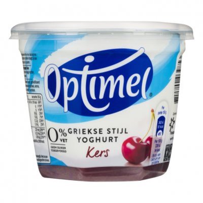 Optimel Magere griekse stijl yoghurt kers 0% vet