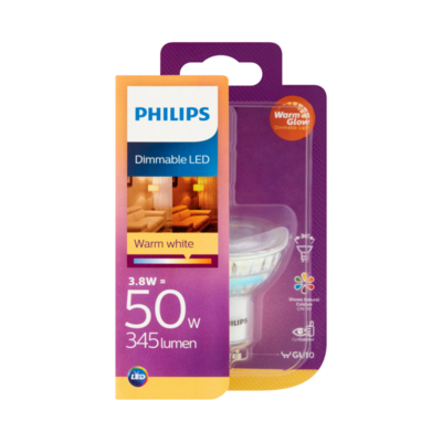 Philips Dimmable LED Lamp Warm White 5.5W GU