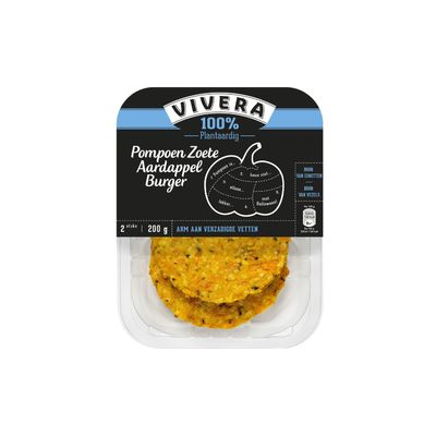 Vivera Pompoen Zoete Aardappel Burger 2 Stuks