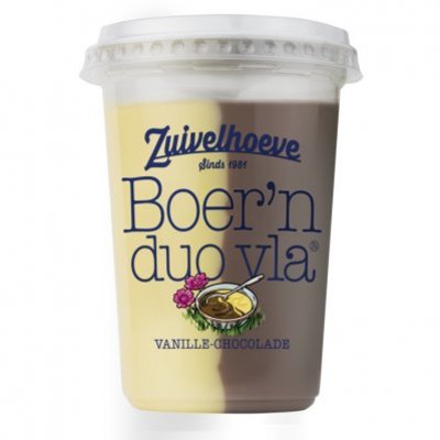 Zuivelhoeve Boer'n vla vanille chocolade beker