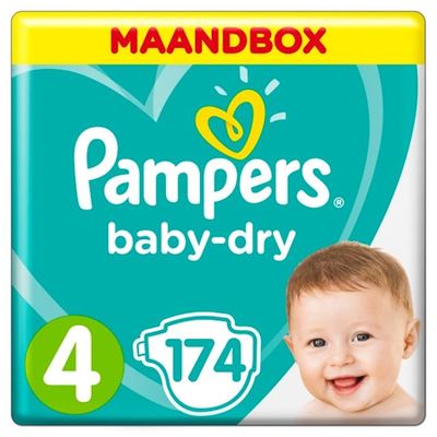 Pampers baby-dry luiers maat 4, 9-14 kg maandbox