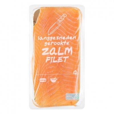 Huismerk Gerookte zalmfilet langgesneden
