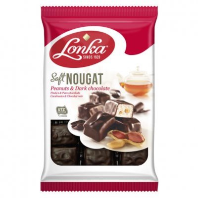Lonka Soft nougat pure chocolade & pinda's