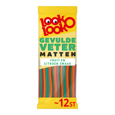 Look-O-Look Gevulde Veter Matten Fruit en Citroen Smaak 12 Stuks