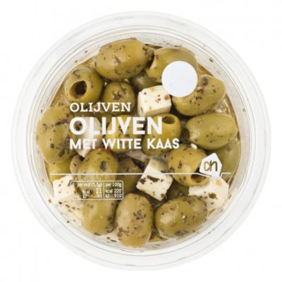 Huismerk Groene olijven met witte kaas