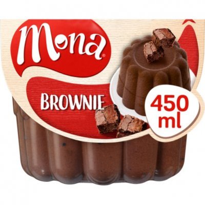 Mona Browniepudding met echte stukjes brownie