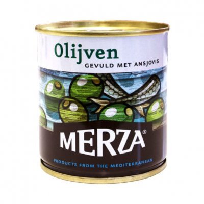 Merza Groene olijven gevuld met ansjovis