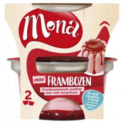 Mona Pudding framboos rode bessensaus duo