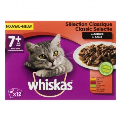 Whiskas Kattenvoer nat classic in saus 7+ jaar