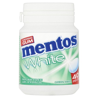 Mentos Kauwgom Gum White Green Mint, Pot 40 Gums