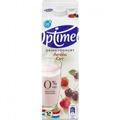 Optimel Drinkyoghurt aardbei-kers 0% vet