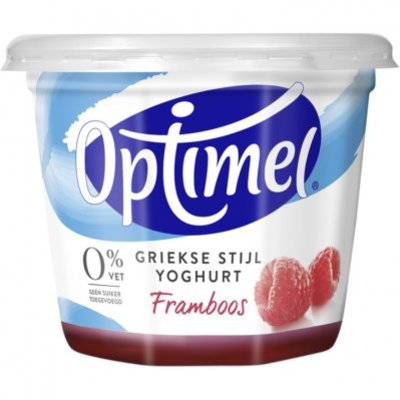 Optimel Magere Griekse stijl yoghurt framboos