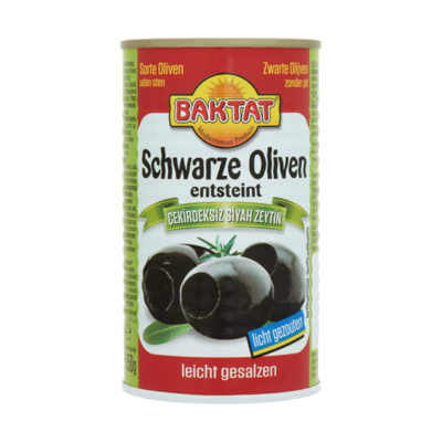 Baktat Zwarte Olijven Zonder Pit Licht Gezouten