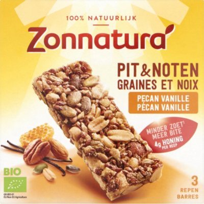 Zonnatura Pit & noten reep pecan vanilla