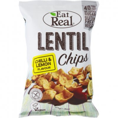 Eat Real Lentil chips chili & lemon