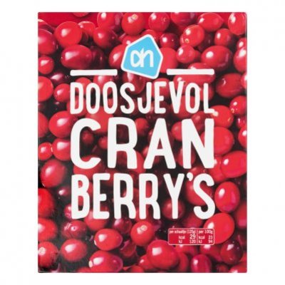 Huismerk Doosjevol cranberry's