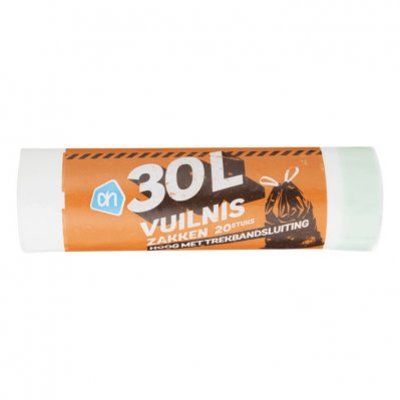 Huismerk Vuilniszakken 30 liter trekband