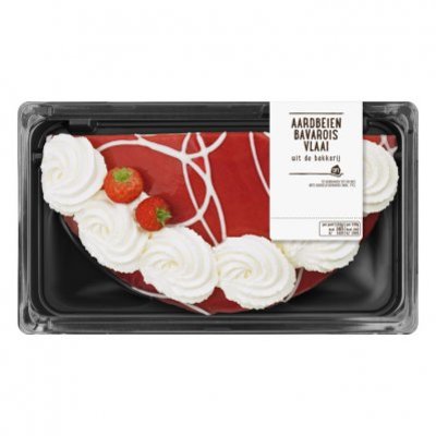 Huismerk Aardbeien bavaroise vlaai half
