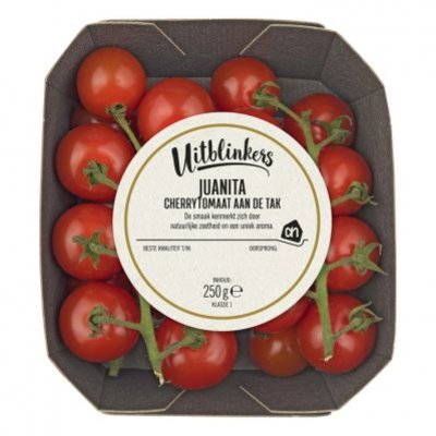 Huismerk Juanita cherrytomaten aan de tak