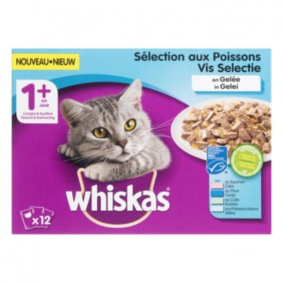 Whiskas Kattenvoer nat vis in gelei 1+ jaar