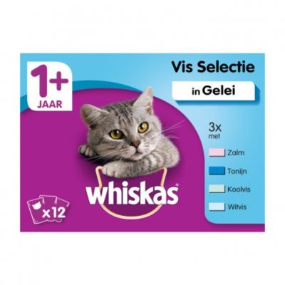 Whiskas Kattenvoer nat vis in gelei 1+ jaar