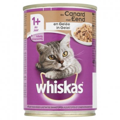 Whiskas Kattenvoer nat eend in gelei 1+ jaar