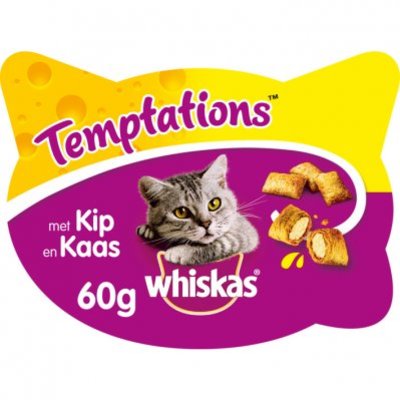 Whiskas Kattensnacks temptations kip & kaas