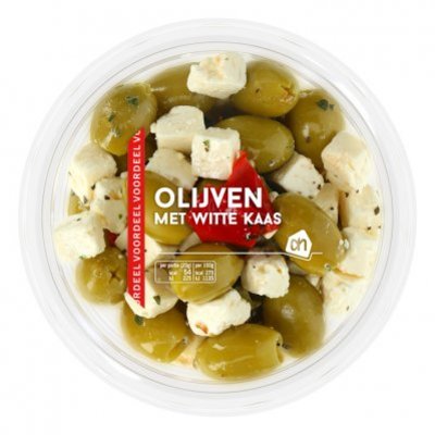 Huismerk Groene olijven met witte kaas