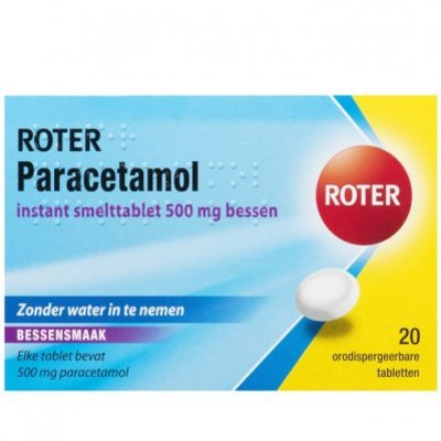 Roter Paracetamol 500 mg smelttabletten