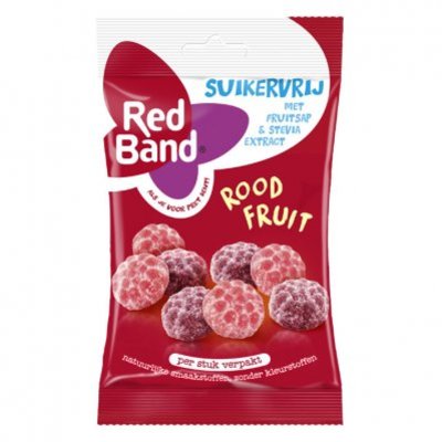 Red Band Suikervrij winegum rood fruit