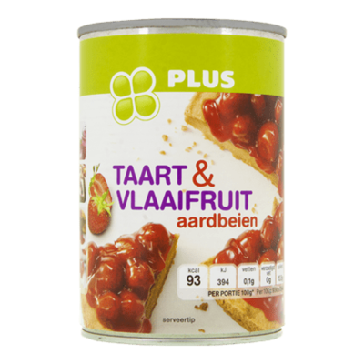 Huismerk taart en vlaaifruit aardbeien