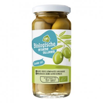 Huismerk Biologisch Groene olijven zonder pit