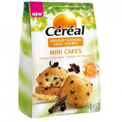 Céréal Mini cake met stukjes choc suikerbewust