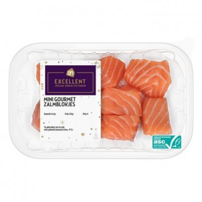 Huismerk Mini gourmet zalmblokjes