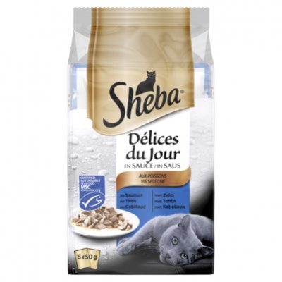 Sheba Kattenvoer nat vis selectie in saus
