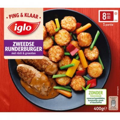 Iglo Ping & Klaar Zweedse runderburger rösti