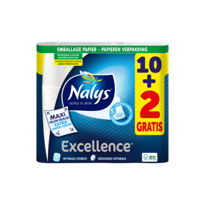 Nalys Excellence 5-Laags Maxi-Vel Toiletpapier 10+2 Gratis