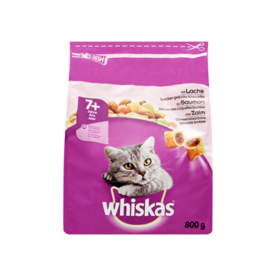 Whiskas Kattenvoer Droog Zalm 7+