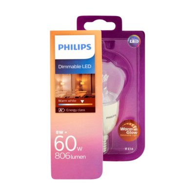 Philips Dimmable LED Lamp Warm White 8W E