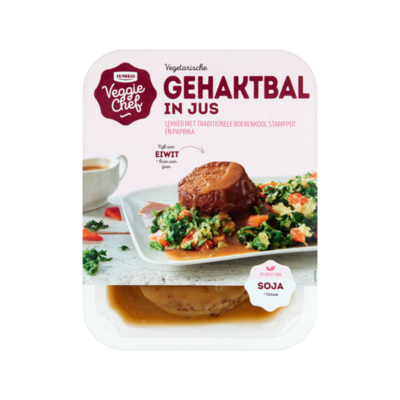 Huismerk Veggie Chef Vegetarische Gehaktbal in Jus