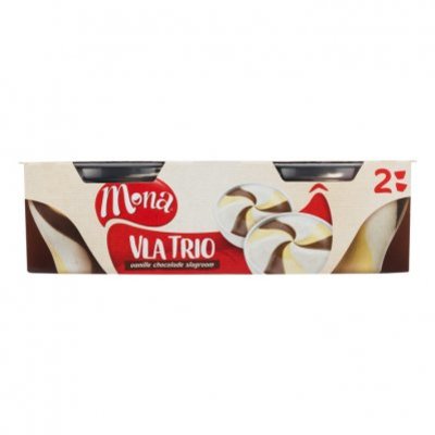Mona Vla trio vanille chocolade en slagroom