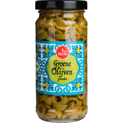 Huismerk Groene olijven schijfjes