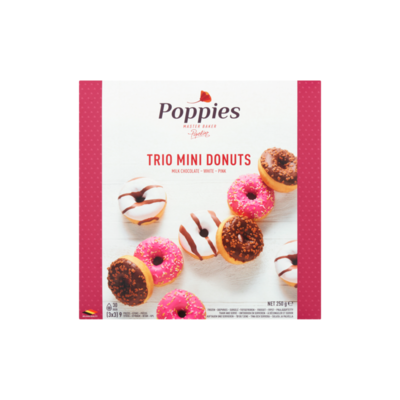 Poppies Trio Mini Donuts 9 Stuks